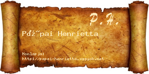 Pápai Henrietta névjegykártya
