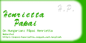 henrietta papai business card