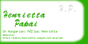 henrietta papai business card